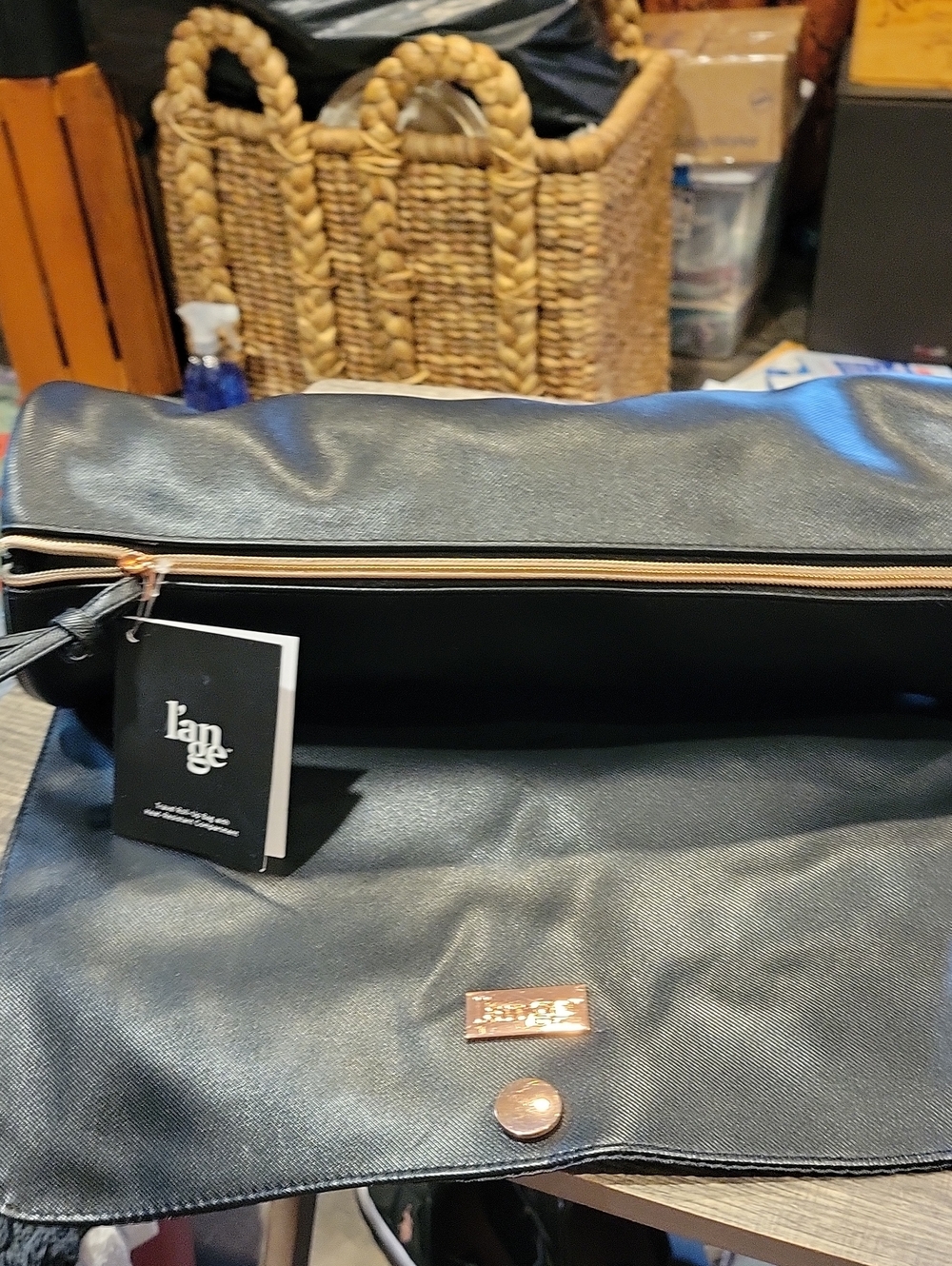 L'ange Tool Roll-up Bag / Cosmetics W/ Rose Gold/ Titanium Hardware
